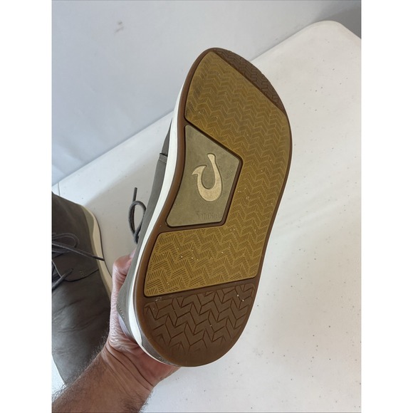 OluKai Papaku 'Ili Mens Gray Leather Chukka Boots Shoes US M 11.5 EUR 44.5 - Picture 8 of 14